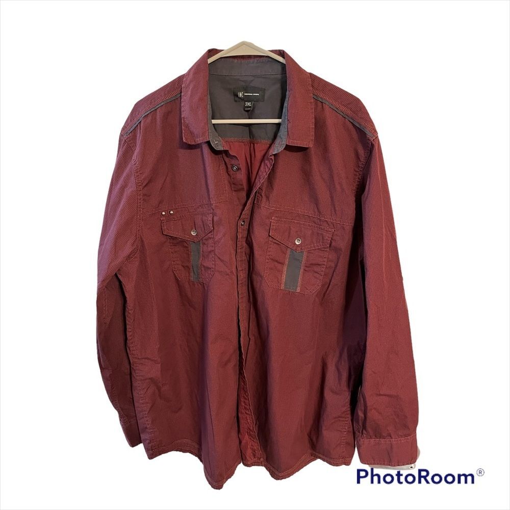 Inc international concepts mens red button up shirt 3xl